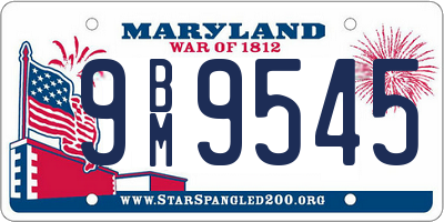 MD license plate 9BM9545