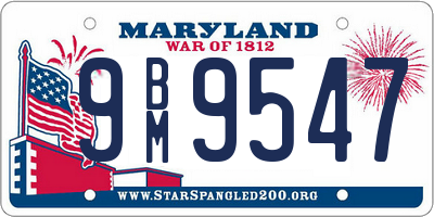 MD license plate 9BM9547