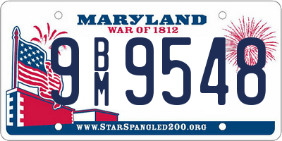 MD license plate 9BM9548