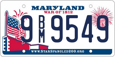 MD license plate 9BM9549