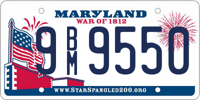 MD license plate 9BM9550