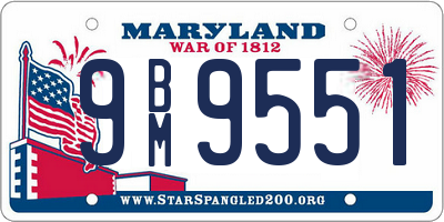 MD license plate 9BM9551