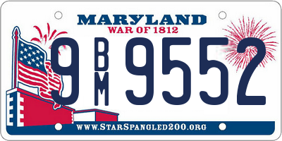 MD license plate 9BM9552