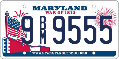 MD license plate 9BM9555