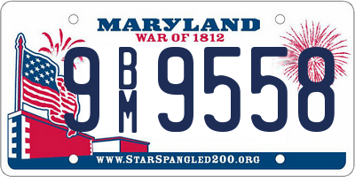 MD license plate 9BM9558