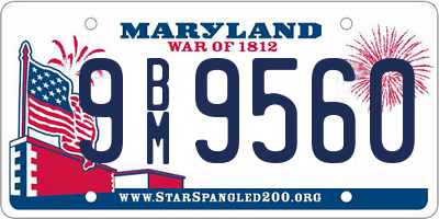 MD license plate 9BM9560