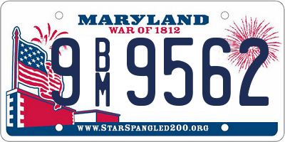 MD license plate 9BM9562