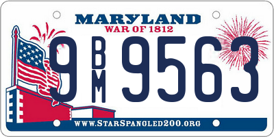 MD license plate 9BM9563