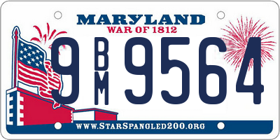 MD license plate 9BM9564