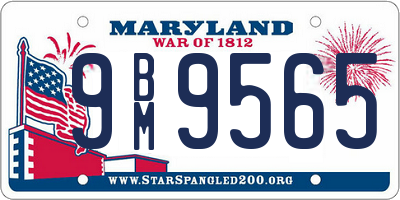 MD license plate 9BM9565