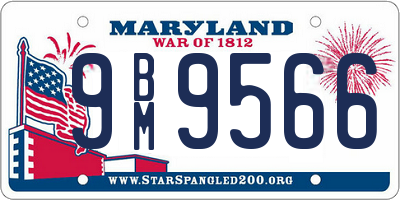 MD license plate 9BM9566