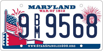 MD license plate 9BM9568