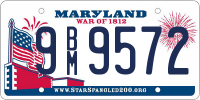 MD license plate 9BM9572