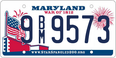 MD license plate 9BM9573