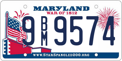 MD license plate 9BM9574