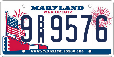 MD license plate 9BM9576