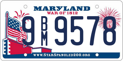 MD license plate 9BM9578