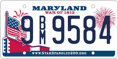 MD license plate 9BM9584