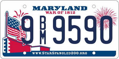 MD license plate 9BM9590