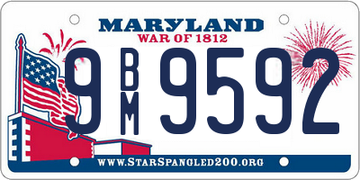 MD license plate 9BM9592