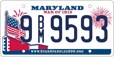 MD license plate 9BM9593