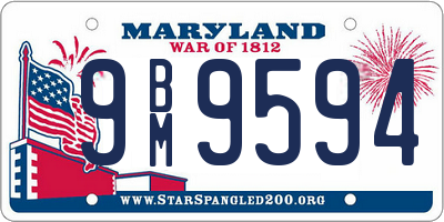 MD license plate 9BM9594