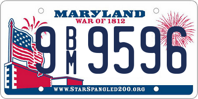 MD license plate 9BM9596