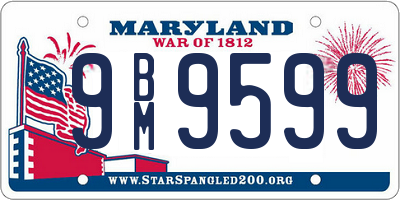 MD license plate 9BM9599