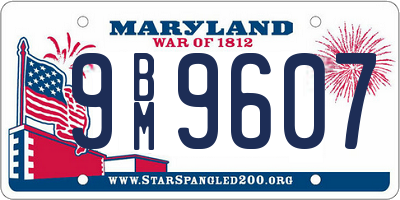 MD license plate 9BM9607