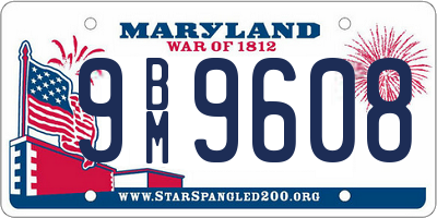 MD license plate 9BM9608