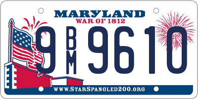 MD license plate 9BM9610