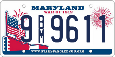 MD license plate 9BM9611