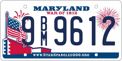 MD license plate 9BM9612