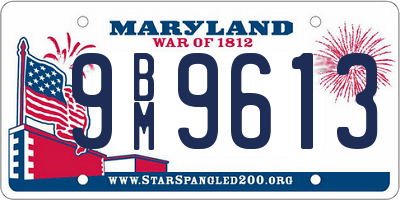 MD license plate 9BM9613