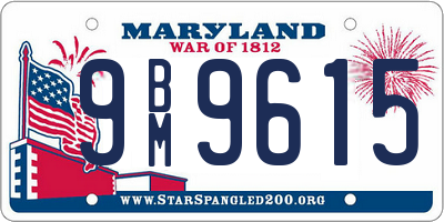 MD license plate 9BM9615