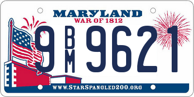 MD license plate 9BM9621