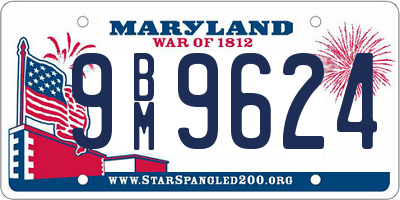 MD license plate 9BM9624