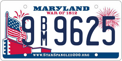 MD license plate 9BM9625