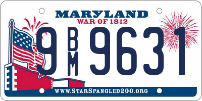 MD license plate 9BM9631