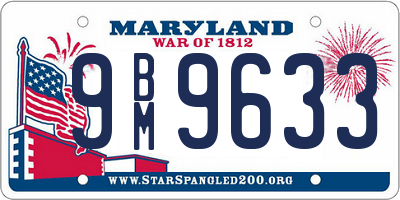 MD license plate 9BM9633