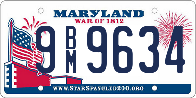 MD license plate 9BM9634