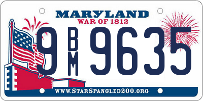 MD license plate 9BM9635