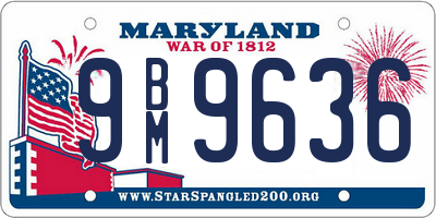 MD license plate 9BM9636