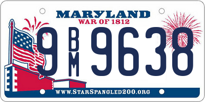 MD license plate 9BM9638