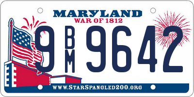 MD license plate 9BM9642