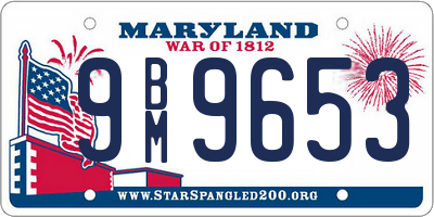 MD license plate 9BM9653