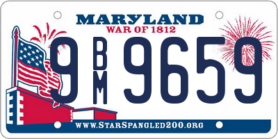 MD license plate 9BM9659