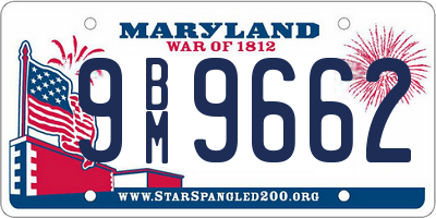 MD license plate 9BM9662