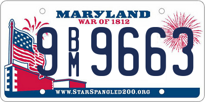 MD license plate 9BM9663