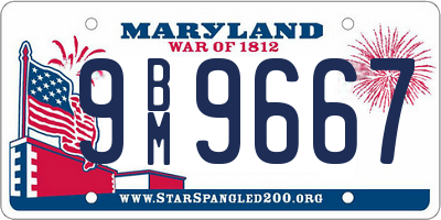 MD license plate 9BM9667